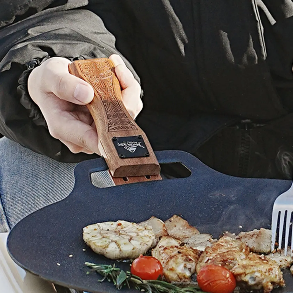 Camping Cooking Tray - Chapa de Churrasco de Madeira Natural