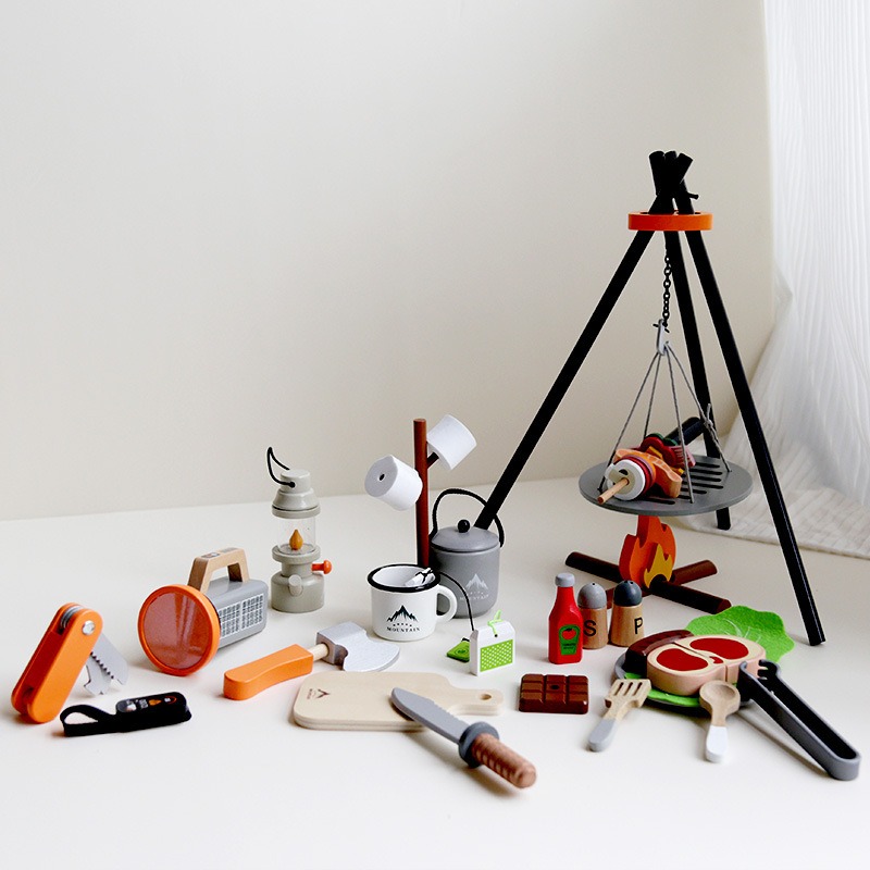 Camping Cooking Kids - Acampamento de madeira fingir jogar conjunto