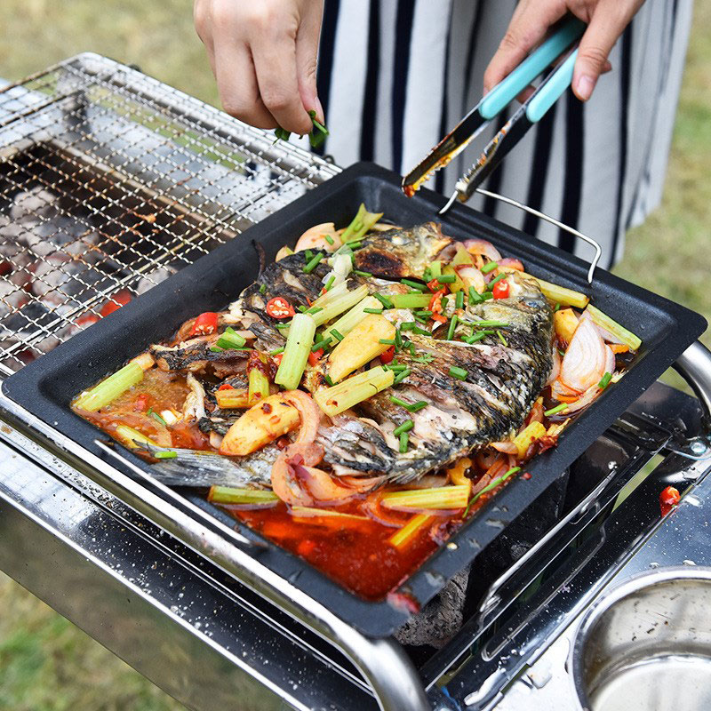 Panela de Grelhar Quadrada Gro - Camping Cooking Tray avaliação e preço