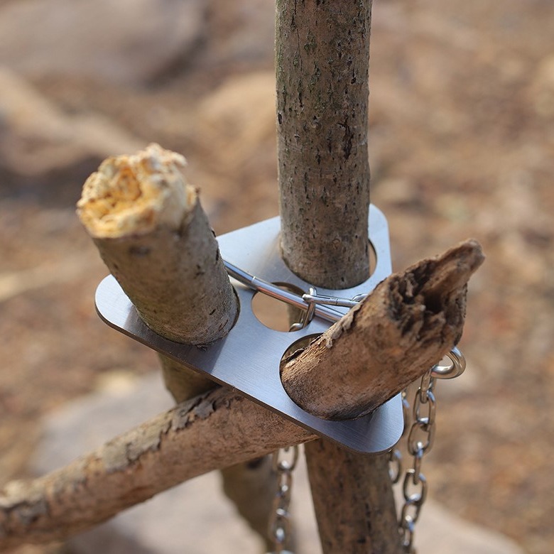 Tripé de Camping em Aço Inoxid - Camping Cooking Can avaliação e preço