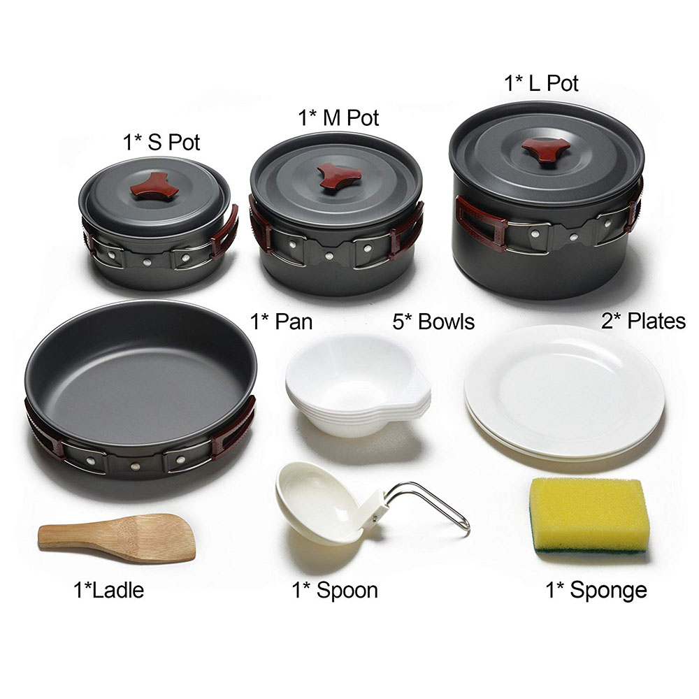 Kit de panelas para acampament - Camping Cooking Basket avaliação e preço